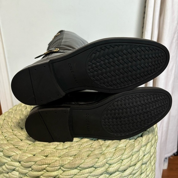 COLE HAAN Chesley Leather Knee-High Quilted Stretch Riding Boots NWT - Picture 12 of 14